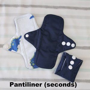 SECONDS 7" cloth menstrual pad (pantiliner) dino